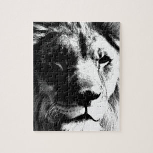 Puzzle Lion noir et blanc