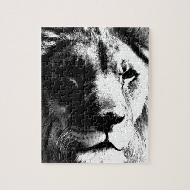 Puzzle Lion noir et blanc (Vertical)