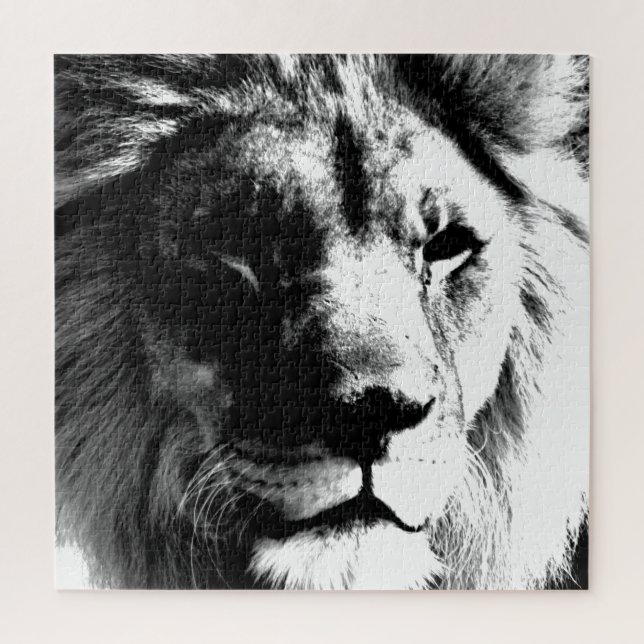 Puzzle Lion noir et blanc (Vertical)