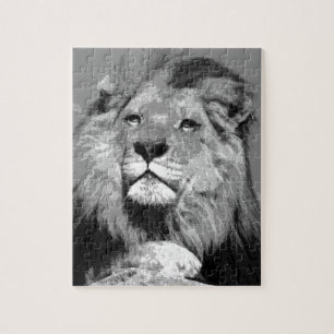 Puzzle Lion noir et blanc