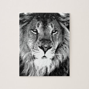 Puzzle Lion noir et blanc - Animaux