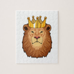 Puzzle Lion roi avec couronne