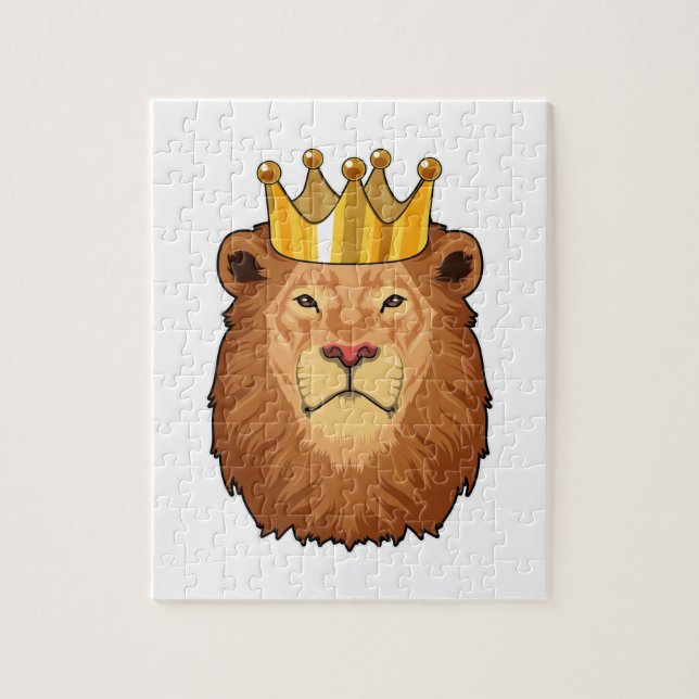Puzzle Lion roi avec couronne (Vertical)