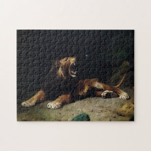 Puzzle Lion Snapping à un papillon