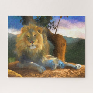 PUZZLE LION SUR LE TRAVAIL