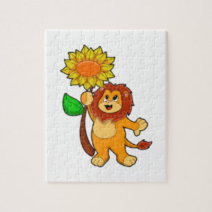 Puzzle Lion with Flower