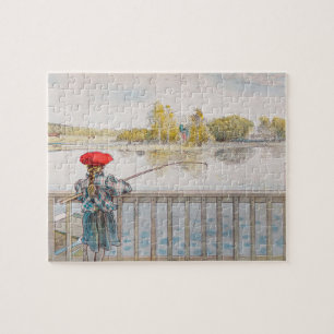 Puzzle Lisbet Pêche par Carl Larsson, Beaux-Arts Vintage