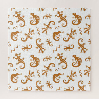 Puzzle Lizards Chameleons : Design Motif sans couture.