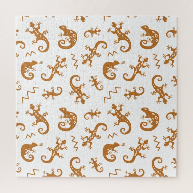 Puzzle Lizards Chameleons : Design Motif sans couture. (Vertical)