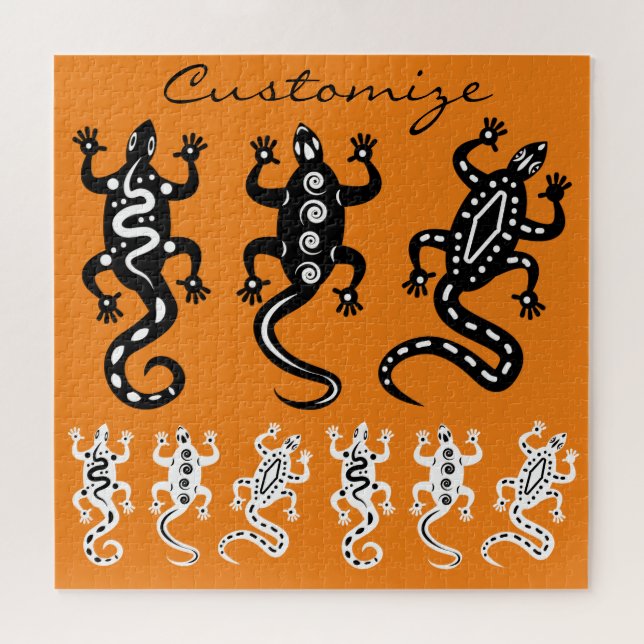 Puzzle Lizards noirs et blancs Thunder_Cove style sud-oue (Horizontal)