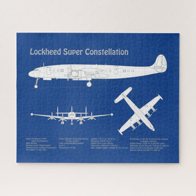 Puzzle Lockheed L-1049 Super Constellation - Plans ABD (Horizontal)