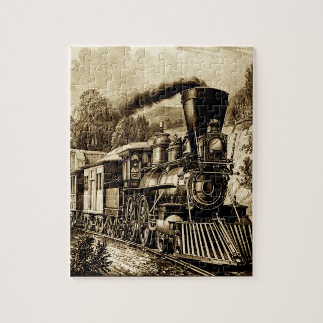 Puzzle Locomotive à vapeur vintage (Vertical)