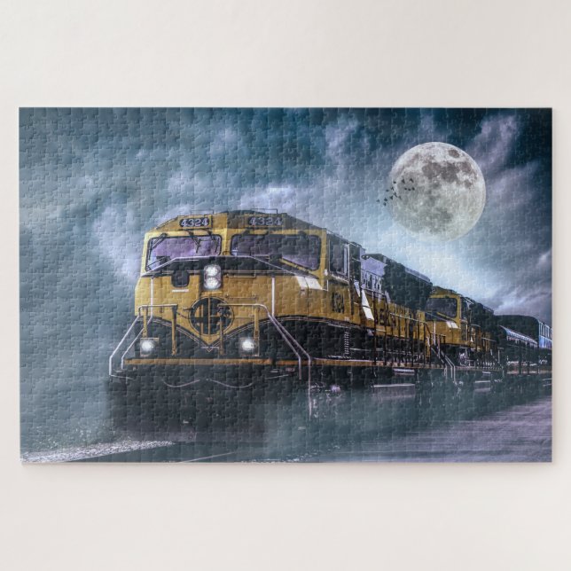 Puzzle Locomotive et Pleine lune (Horizontal)