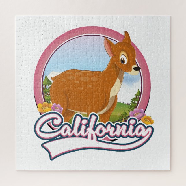 Puzzle logo de vacances de California Deer (Vertical)