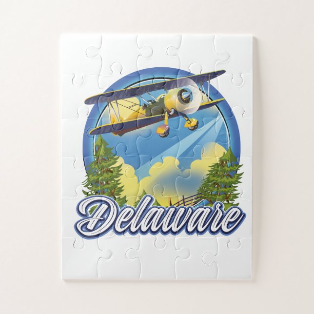 Puzzle Logo de voyage du Delaware (Vertical)