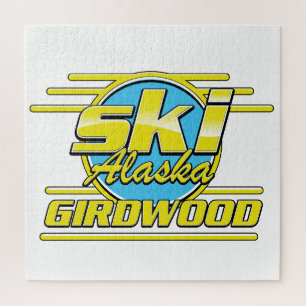 Puzzle Logo ski Girdwood Alaska 80s