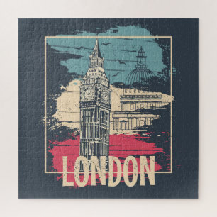 Puzzle Londres Big Ben : Poster de typographie