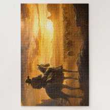 Lone Cowboy au coucher du soleil