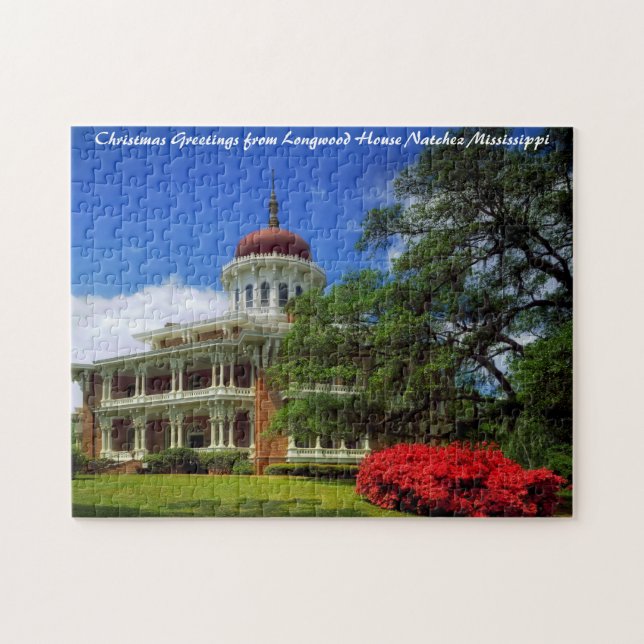 Puzzle Longwood House Natchez voeux de Noël (Horizontal)