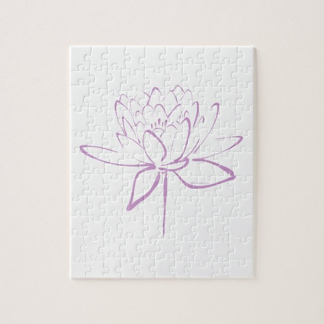 Puzzle Lotus Calligraphy (Lavande) (Vertical)