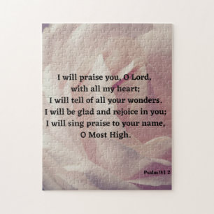 Puzzle Louange Le Seigneur Psaume 9:1-2 Bible Verse Bibli