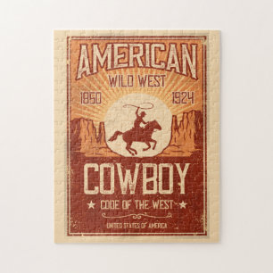 Puzzle L'Ouest sauvage de Cowboy américain