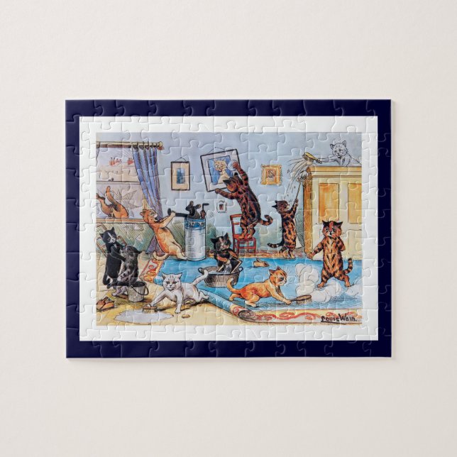 Puzzle Louis Wain - chats sur un excès jaillissant propre (Horizontal)