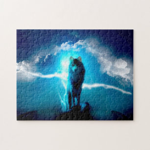 Puzzle Loup dans la tempête