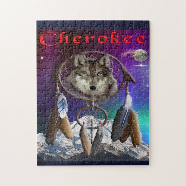 Puzzle loup et lune (Vertical)