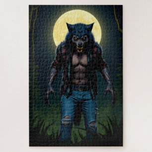 Puzzle Loup-garou dans la forêt au clair de lune