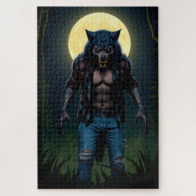 Puzzle Loup-garou dans la forêt au clair de lune (Vertical)