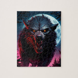 Puzzle Loup-garou grognant effrayant