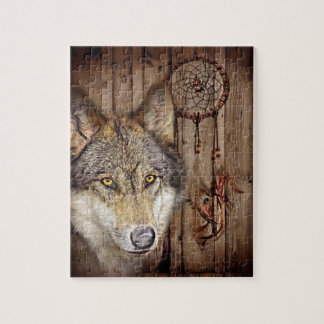 Puzzle Loup indien indigène de receveur rêveur occidental
