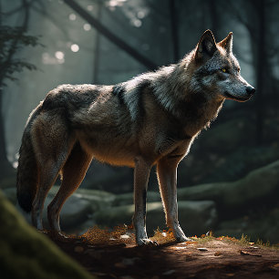 Puzzle Loup solitaire solitaire dans la forêt noire Puzzl