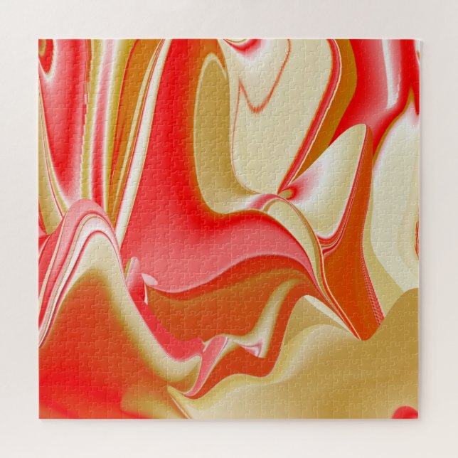 Puzzle Love and Gold Abstrait 3D Rainbowart (Horizontal)