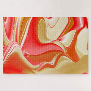 Puzzle Love and Gold Abstrait 3D Rainbowart