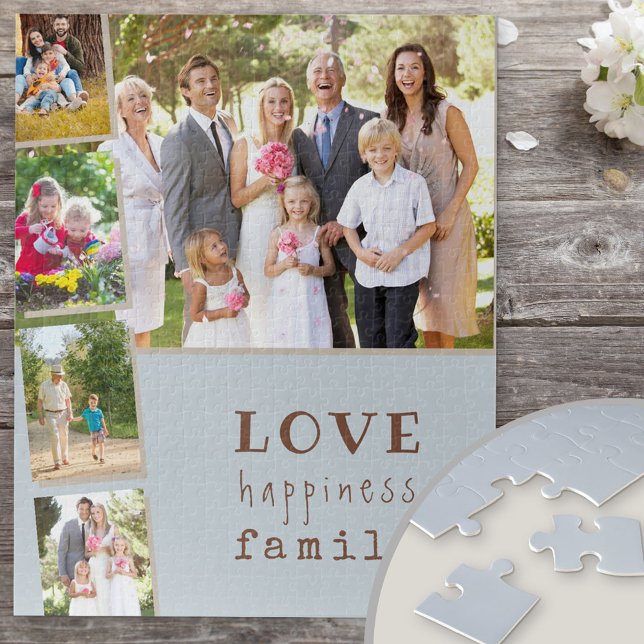 Puzzle Love Happiness Family Photo Strip Collage (Créateur téléchargé)
