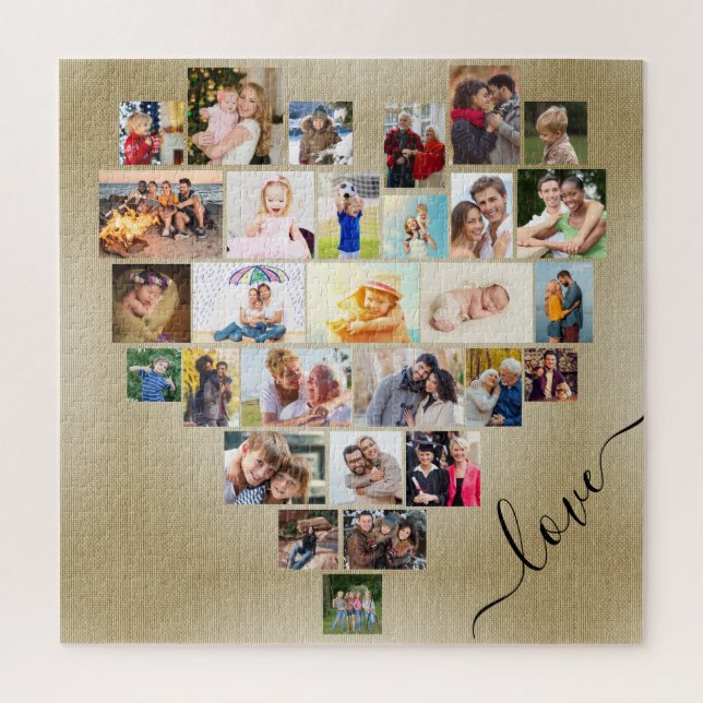 Puzzle Love Heart 29 Photo Collage Carré (Vertical)