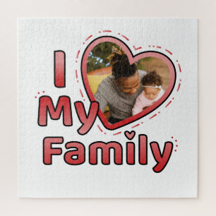Puzzle Love Heart Family Photo