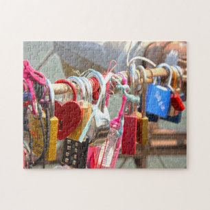 Puzzle Love Locks Brooklyn Bridge New York.