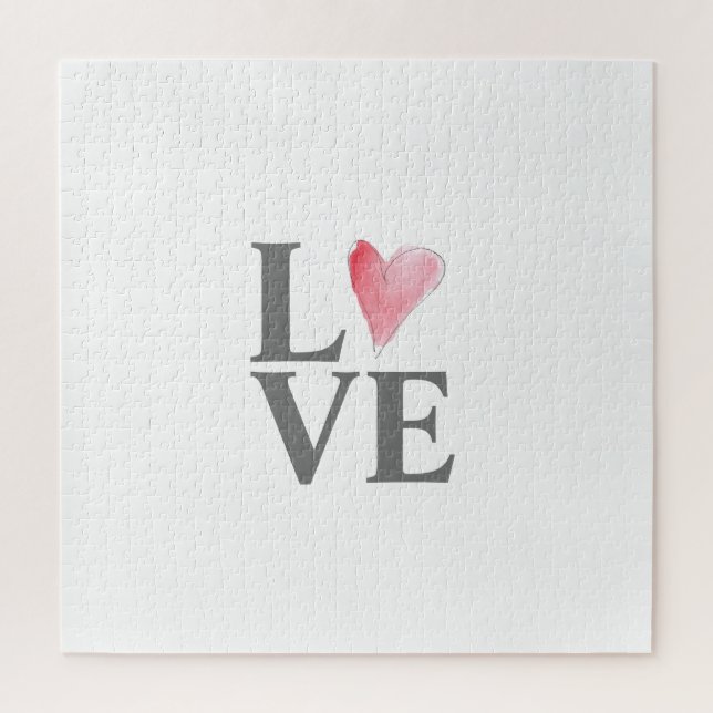 Puzzle LOVE Sweet Heart Pink Valentine Art (Vertical)