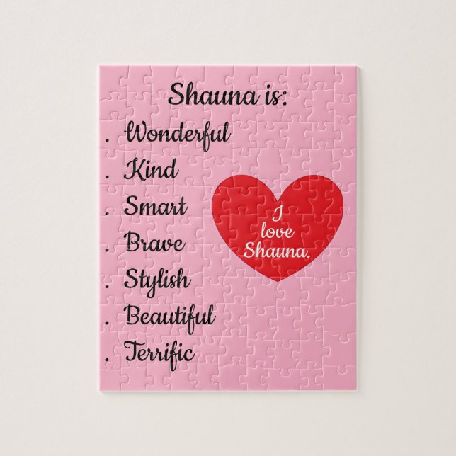 Puzzle Love & Words - Rose avec grand coeur : (Vertical)