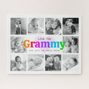 Puzzle Love You Grammy Colorful Modern 10 Photo Collage