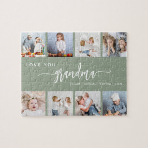 Puzzle Love You Grand-mère 8 Collage de Photos Vert Sauge