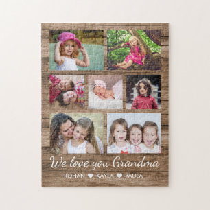 Puzzle Love You Grandma 7 Photo Collage Wood