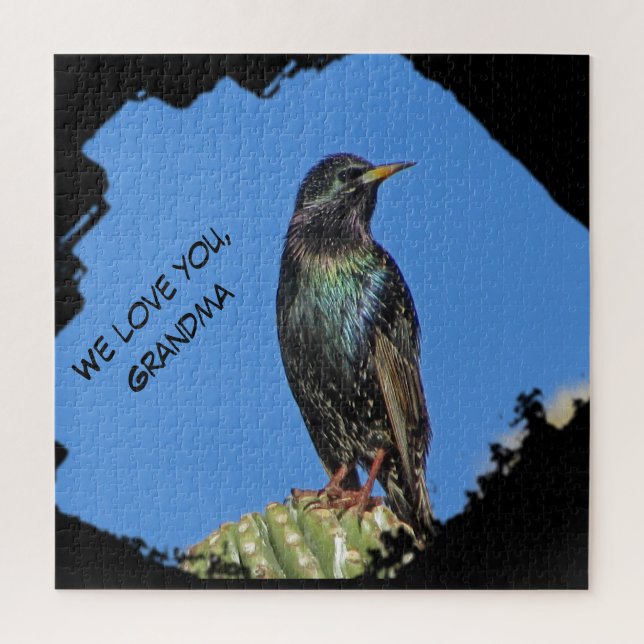 Puzzle Love You Grandma Black Starling Photo Southwest (Vertical)