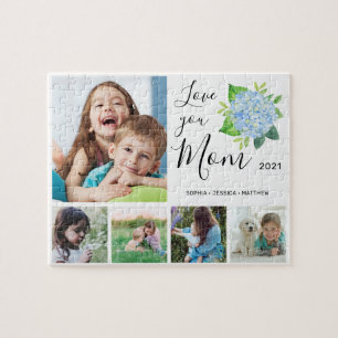 Puzzle Love You Mom Family Photo Collage Hydrangea