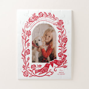 Puzzle Lovebirds de Linocut et design de photo en arc ros
