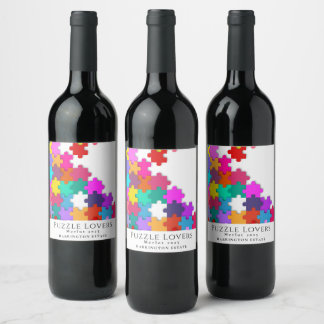 Puzzle Lovers Elegantes Design Custom Wine Labels Weinetikett