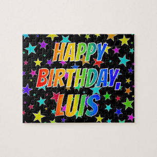 Puzzle "LUIS" Prénom, amusant "HEUREUX ANNIVERSAIRE"